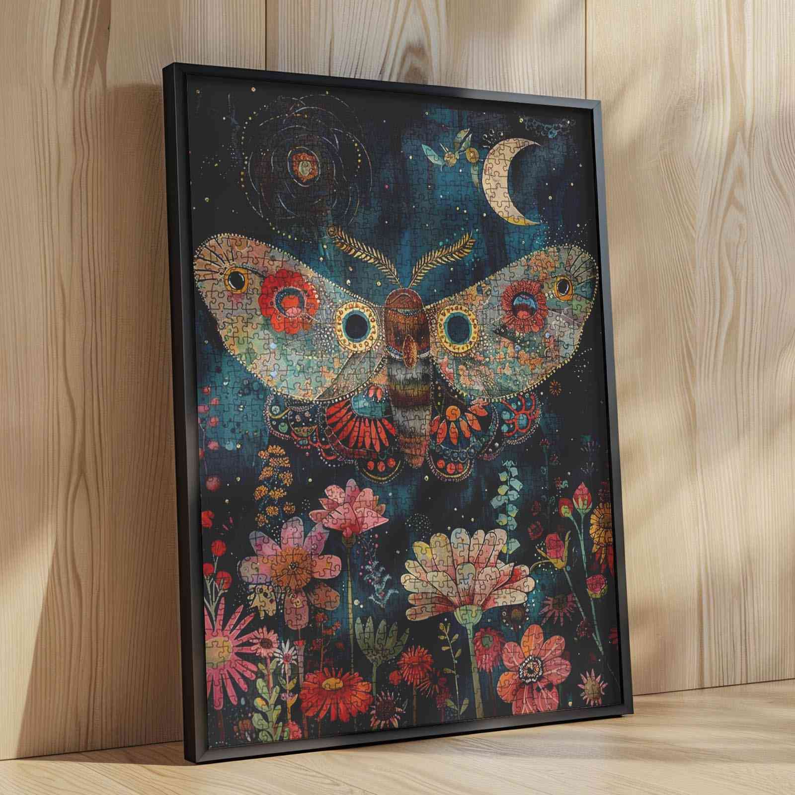 tucocoo-moth-and-flowers-puzzle-1000-teile-motte image 4
