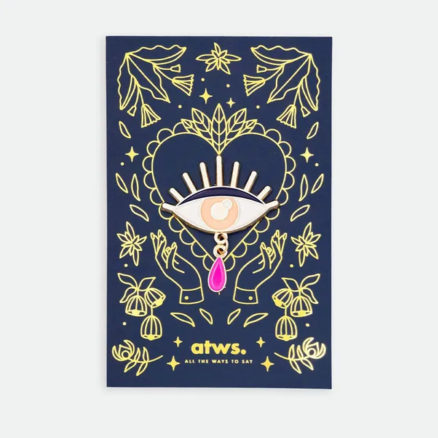 all-the-ways-to-say-teardrop-eye-xl-pin-auge-pink image 1