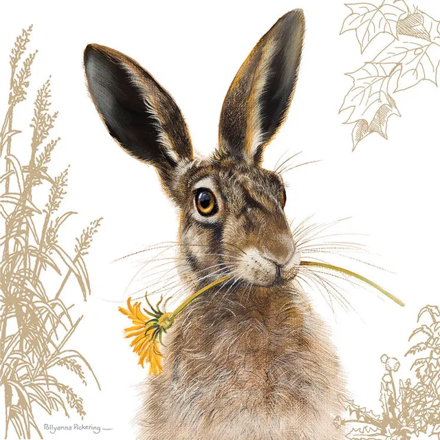 otter-house-pollyanna-pickering-hare-sunflower-gru-karte-hase image 1