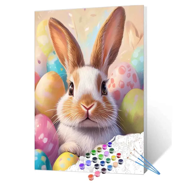 tucocoo-easter-bunny-in-colorful-egg-garden-malen-nach-zahlen-hase-ohne-rahmen image 1