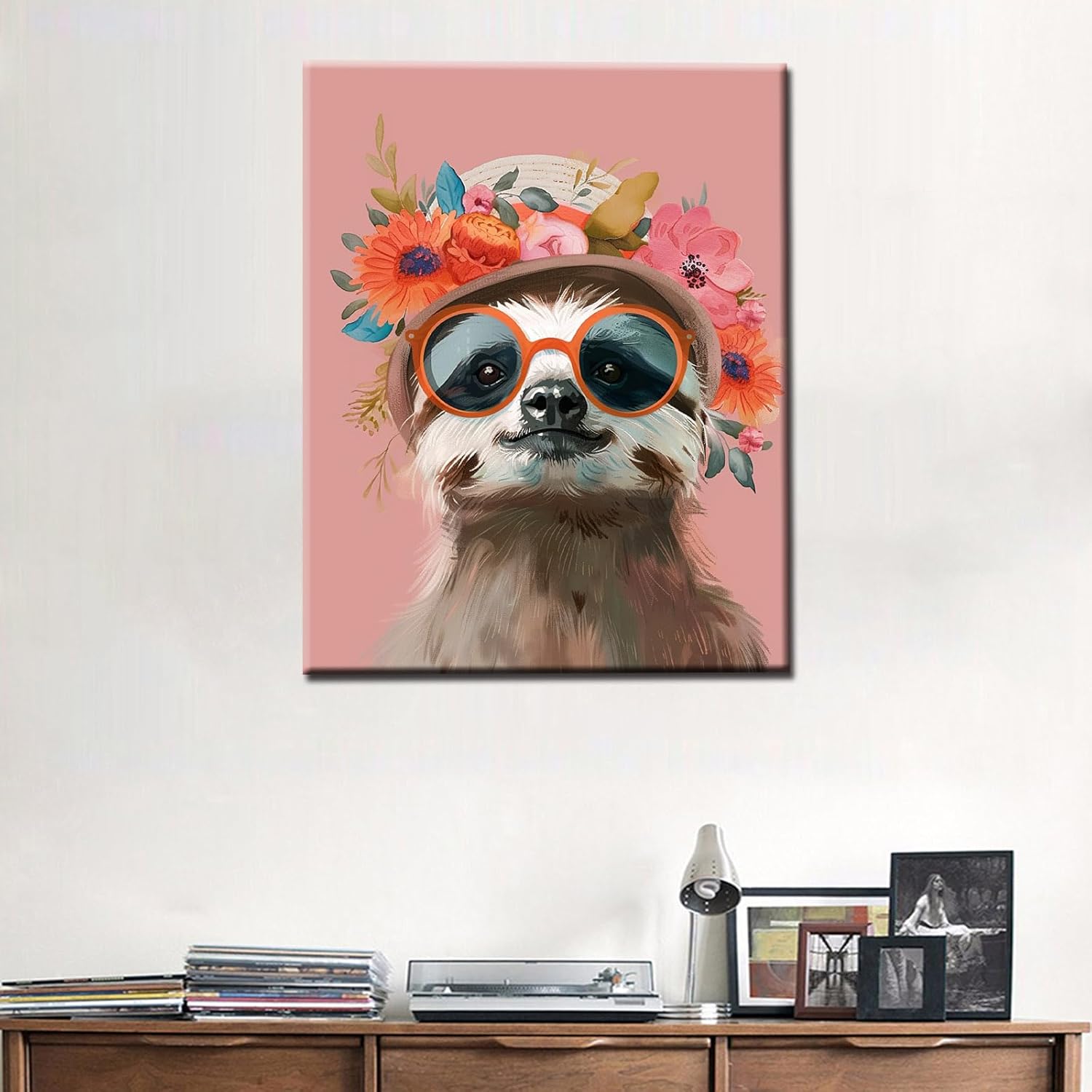 tucocoo-sloth-sunglass-hat-malen-nach-zahlen-40x50-faultier image 2