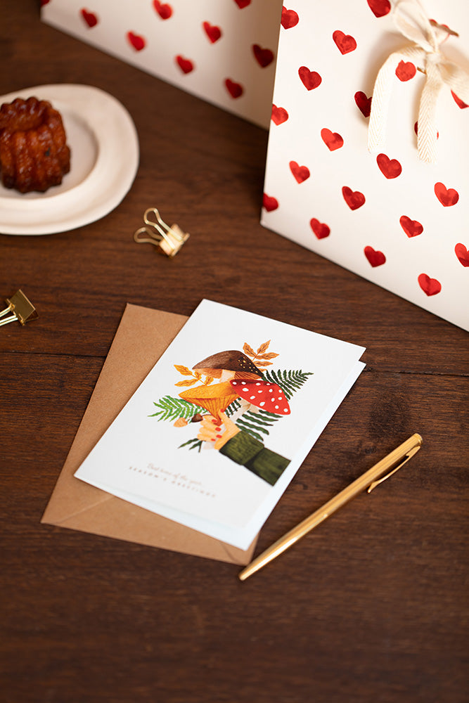 all-the-ways-to-say-winter-bouquet-grusskarte-a6-gold image 2