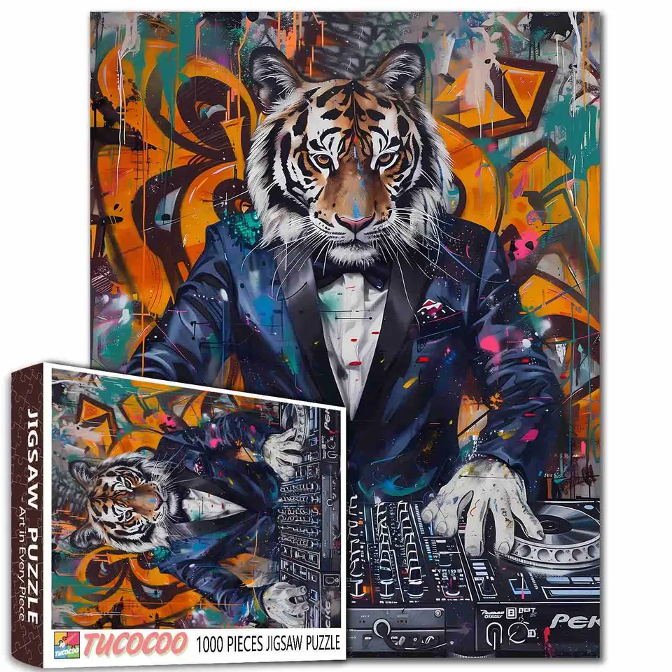 tucocoo-jigsaw-puzzles-tiger-1000-teile-puzzle-dj-graffiti image 1