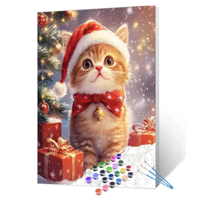 tucocoo-santa-kitten-malen-nach-zahlen-40x50cm-ohne-rahmen image 1