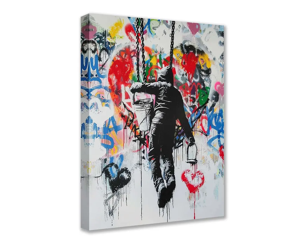 tucocoo-graffiti-heart-painter-leinwandbild-30x40-ungerahmt-bunt image 1