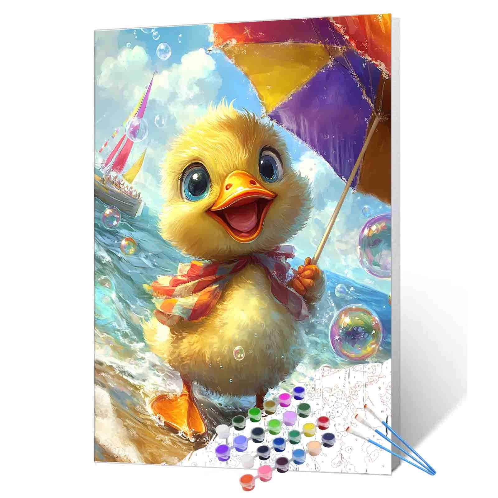 tucocoo-sunny-duckling-at-seaside-malen-nach-zahlen-ohne-rahmen-40x50 image 1