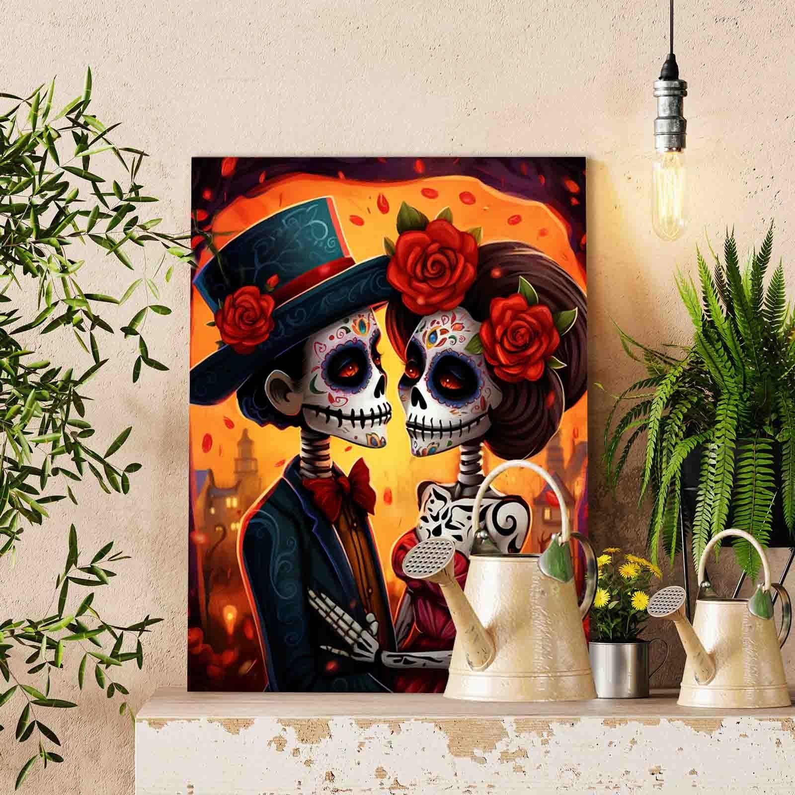 tucocoo-paint-by-numbers-eternal-love-sugar-skull-malen-nach-zahlen-40x50 image 2