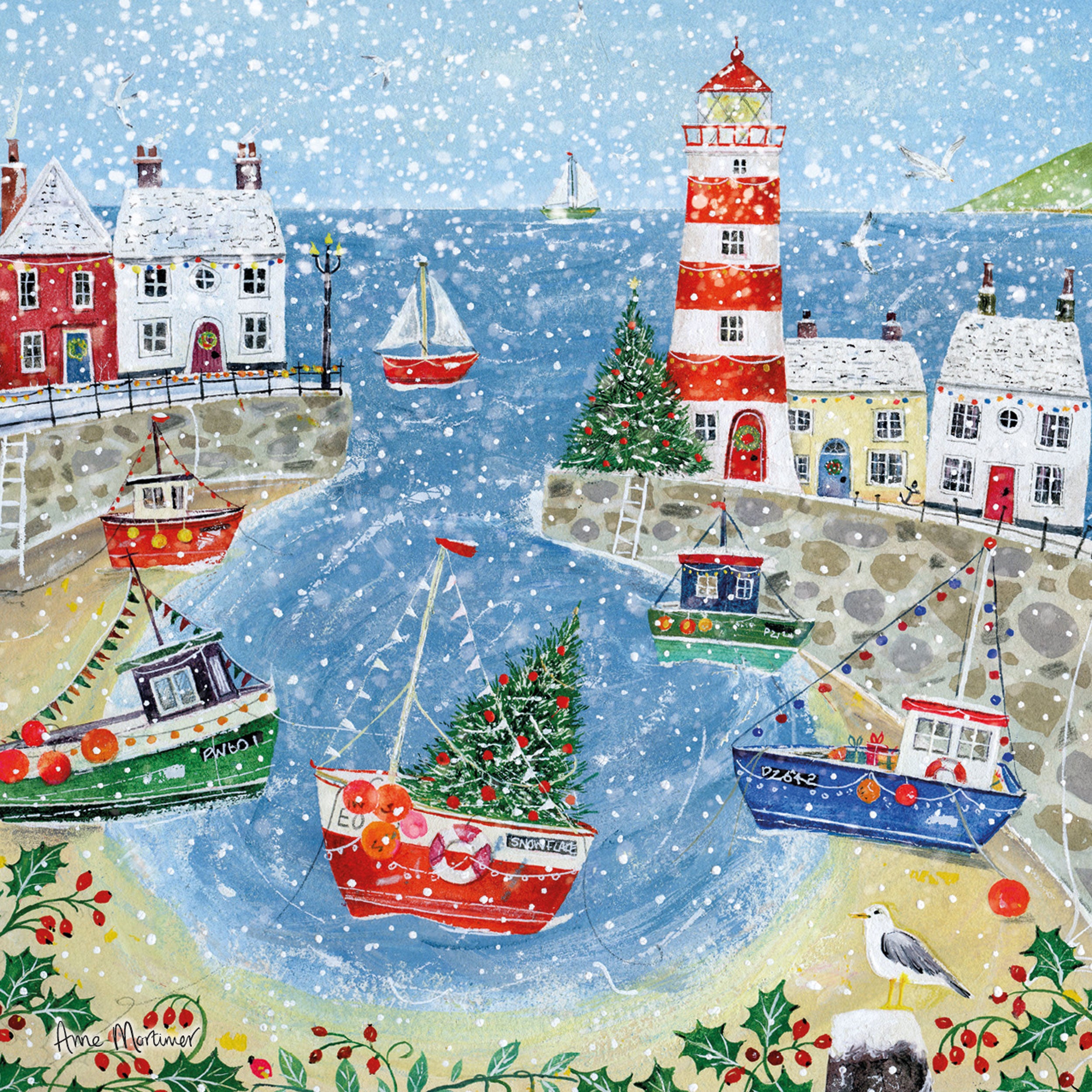 otter-house-christmas-harbour-weihnachtskarten-10er-charity image 1