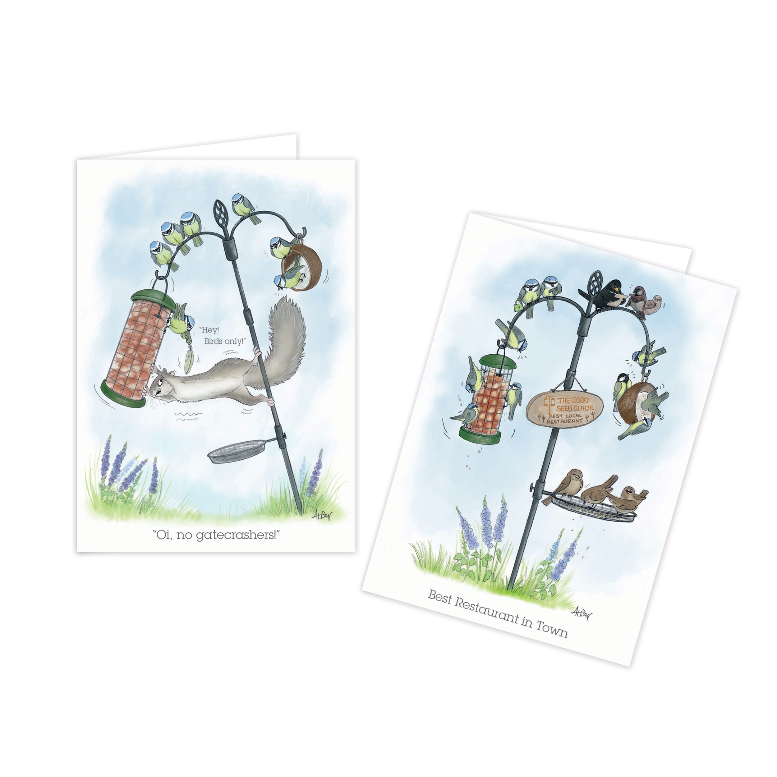otter-house-alisons-animals-bird-feeder-notecards-set image 4