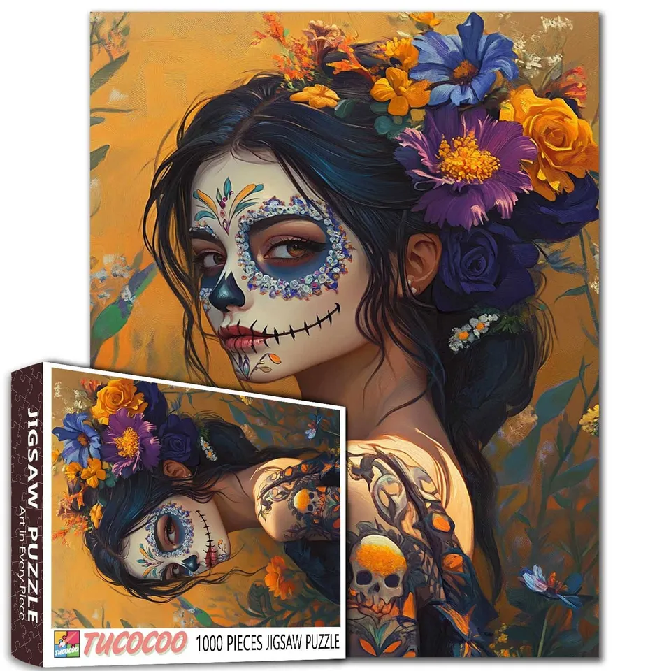 tucocoo-jigsaw-calavera-beauty-puzzle-1000-teile-totenkopf image 1