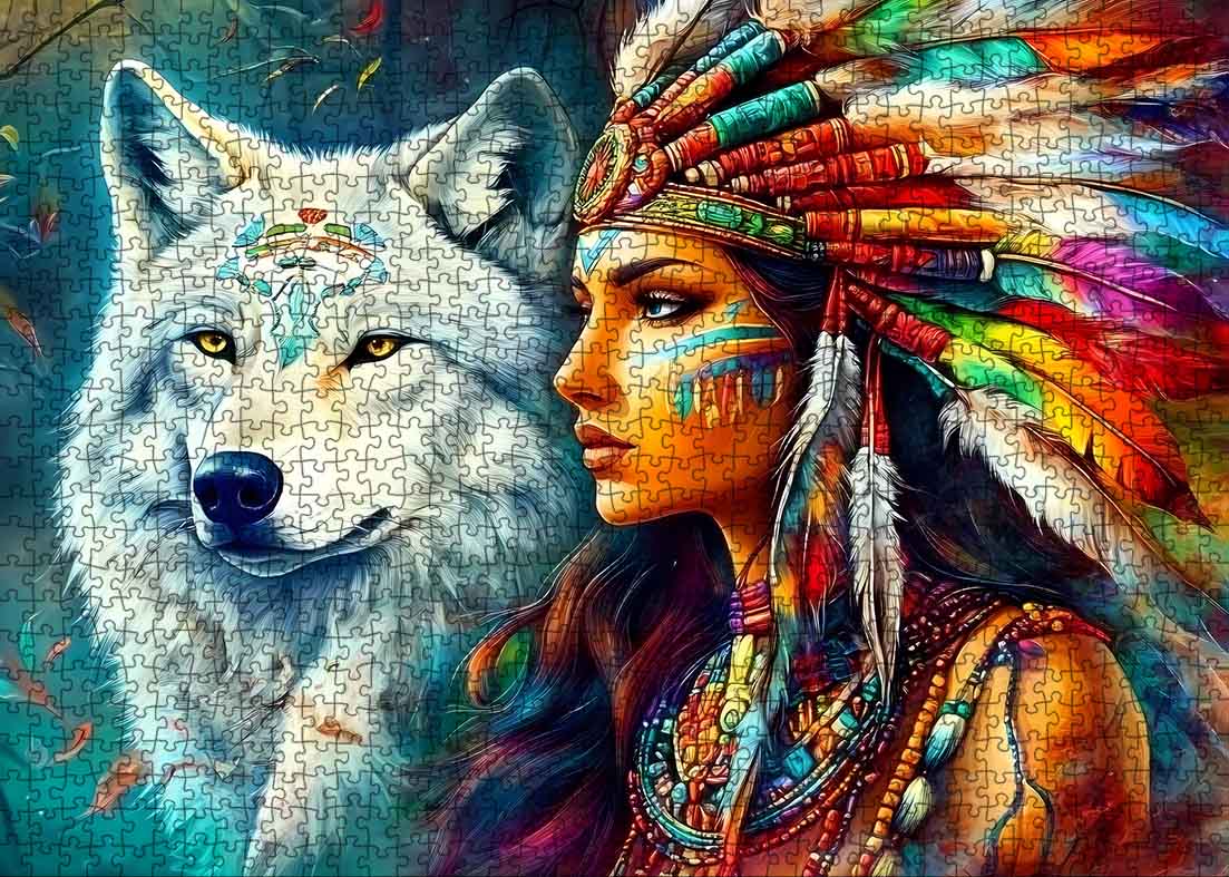 tucocoo-native-spirit-and-wolf-puzzle-1000-teile image 2
