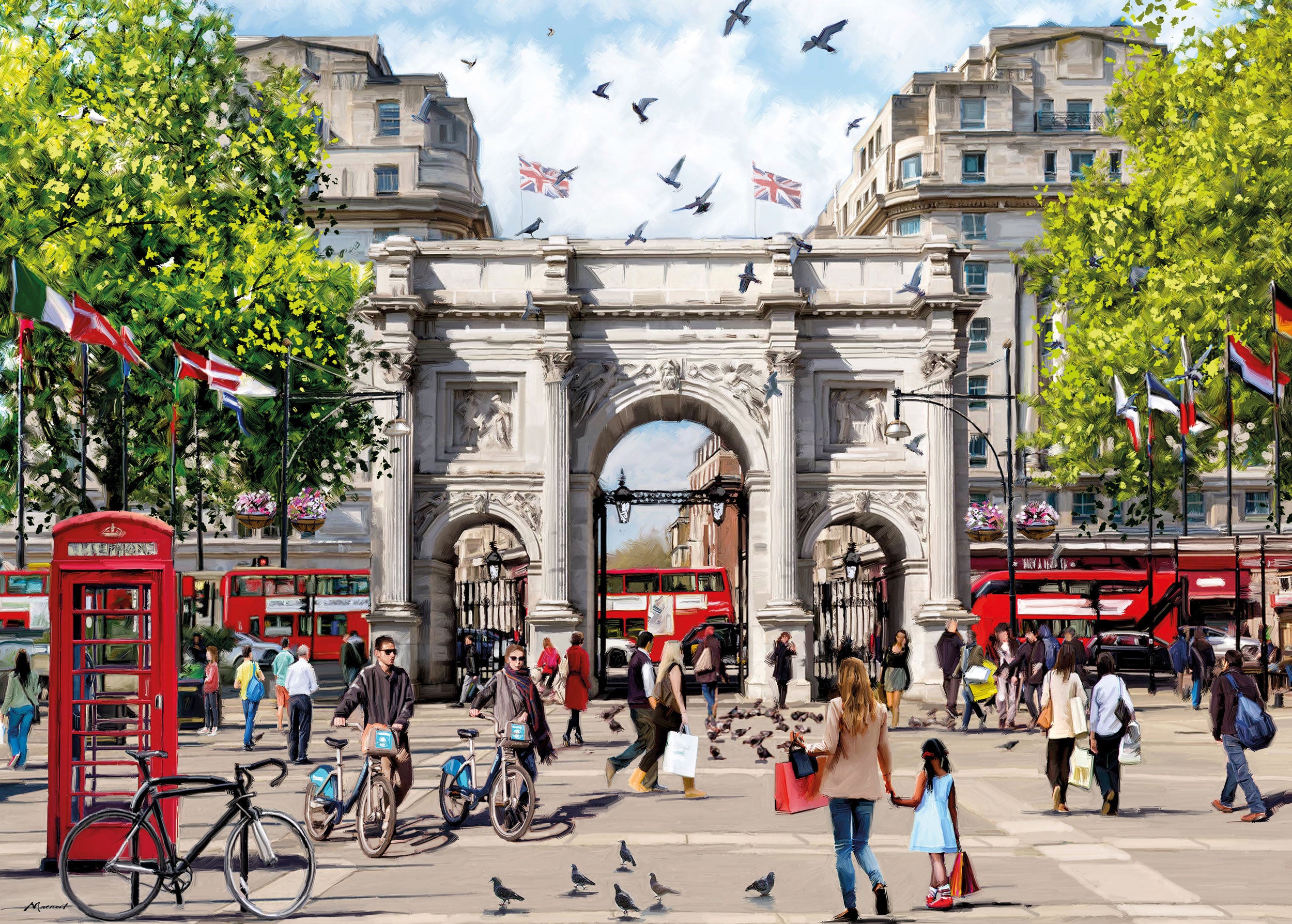 otter-house-marble-arch-puzzle-1000-teile-london-tauben image 1