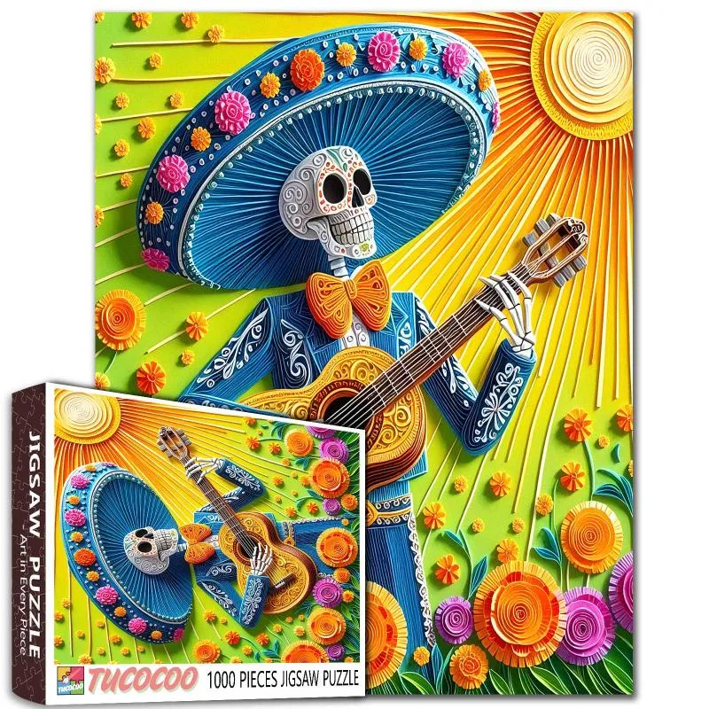 tucocoo-fiesta-skeleton-guitarist-puzzle-1000-teile-mexiko image 1