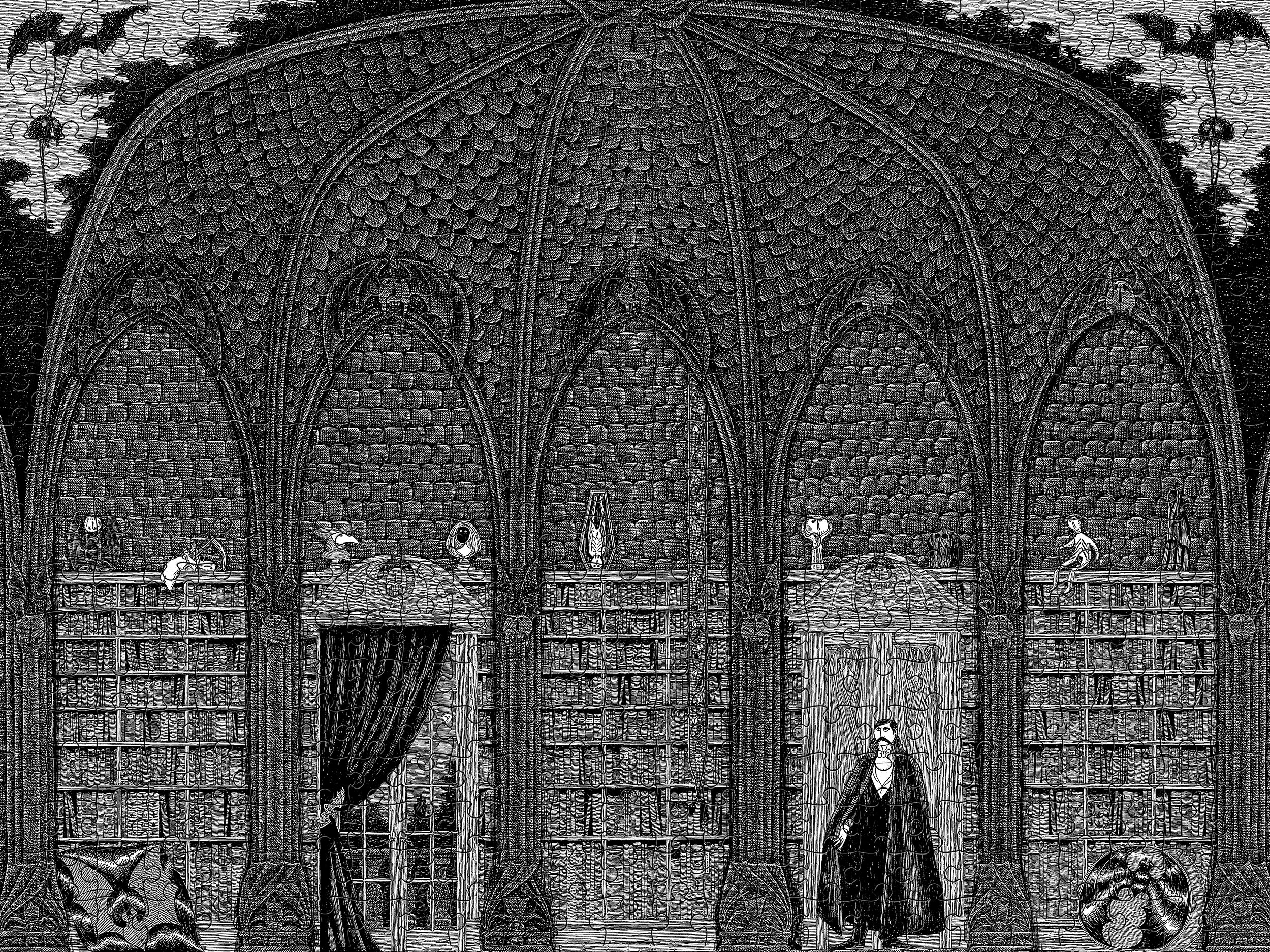 pomegranate-edward-gorey-dracula-puzzle-500-teile-library image 2