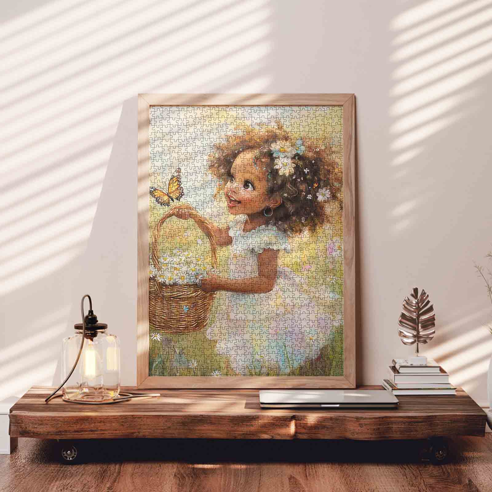tucocoo-daisy-girl-with-butterfly-puzzle-1000-teile-wiese image 3