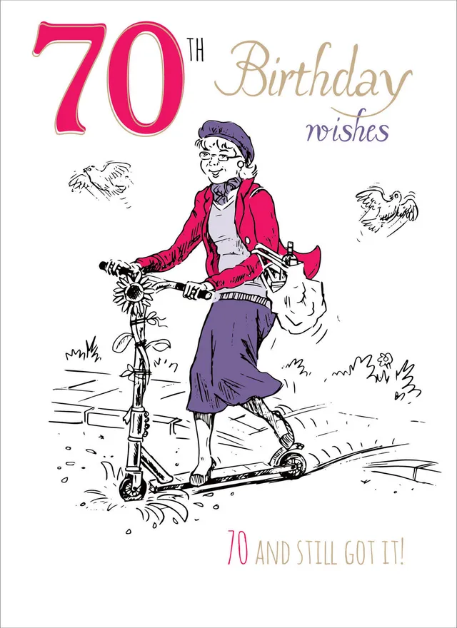 otter-house-young-at-heart-70-gru-karte-frau-geburtstag image 1