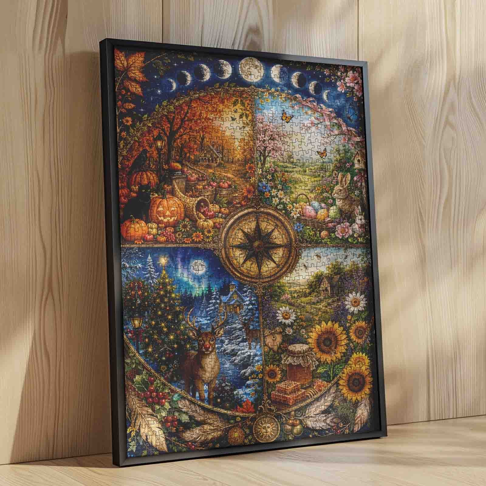 tucocoo-jigsaw-four-seasons-compass-puzzle-1000-teile-landschaft image 4