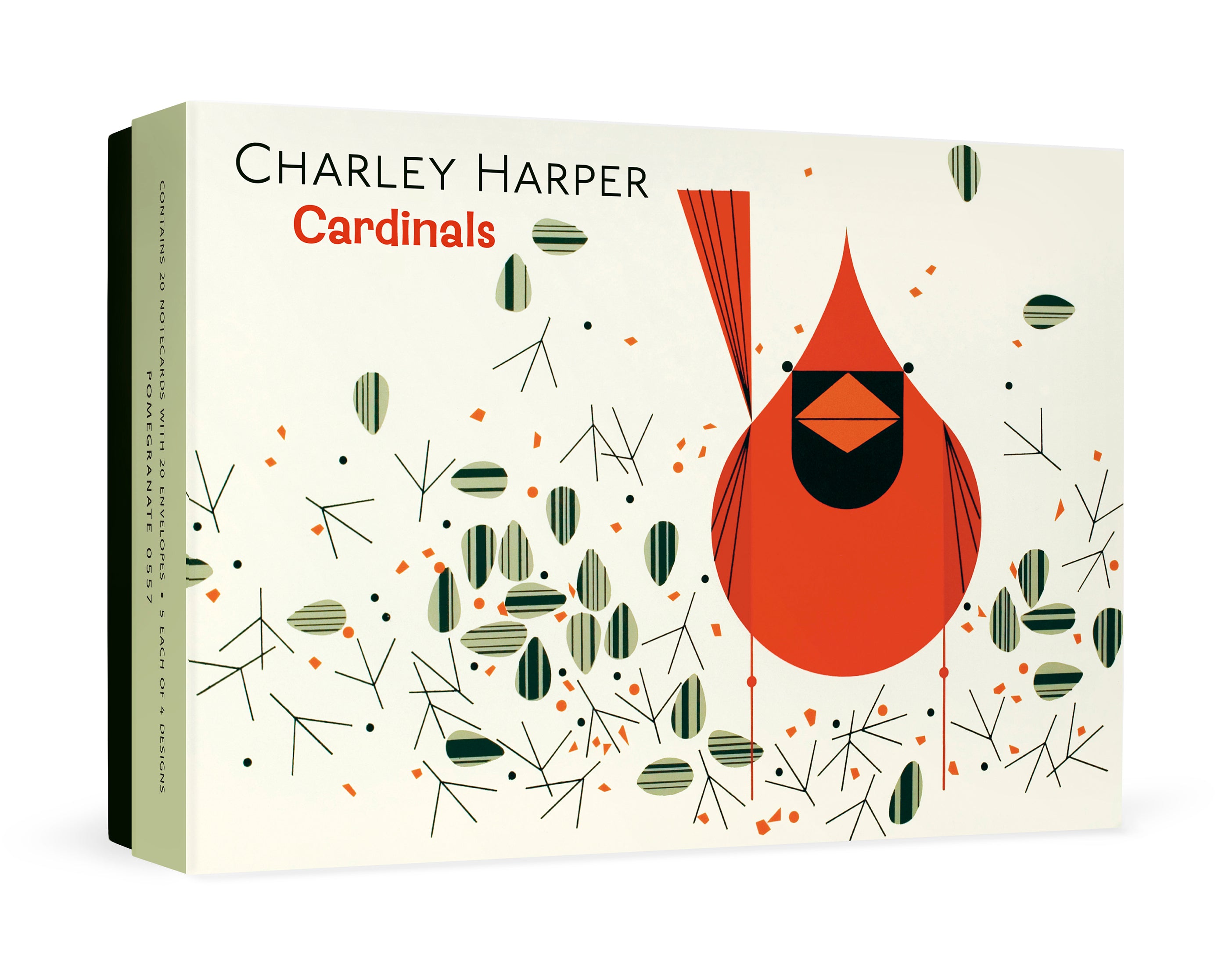 pomegranate-charley-harper-karten-cardinals-box-20-klappkarten image 1