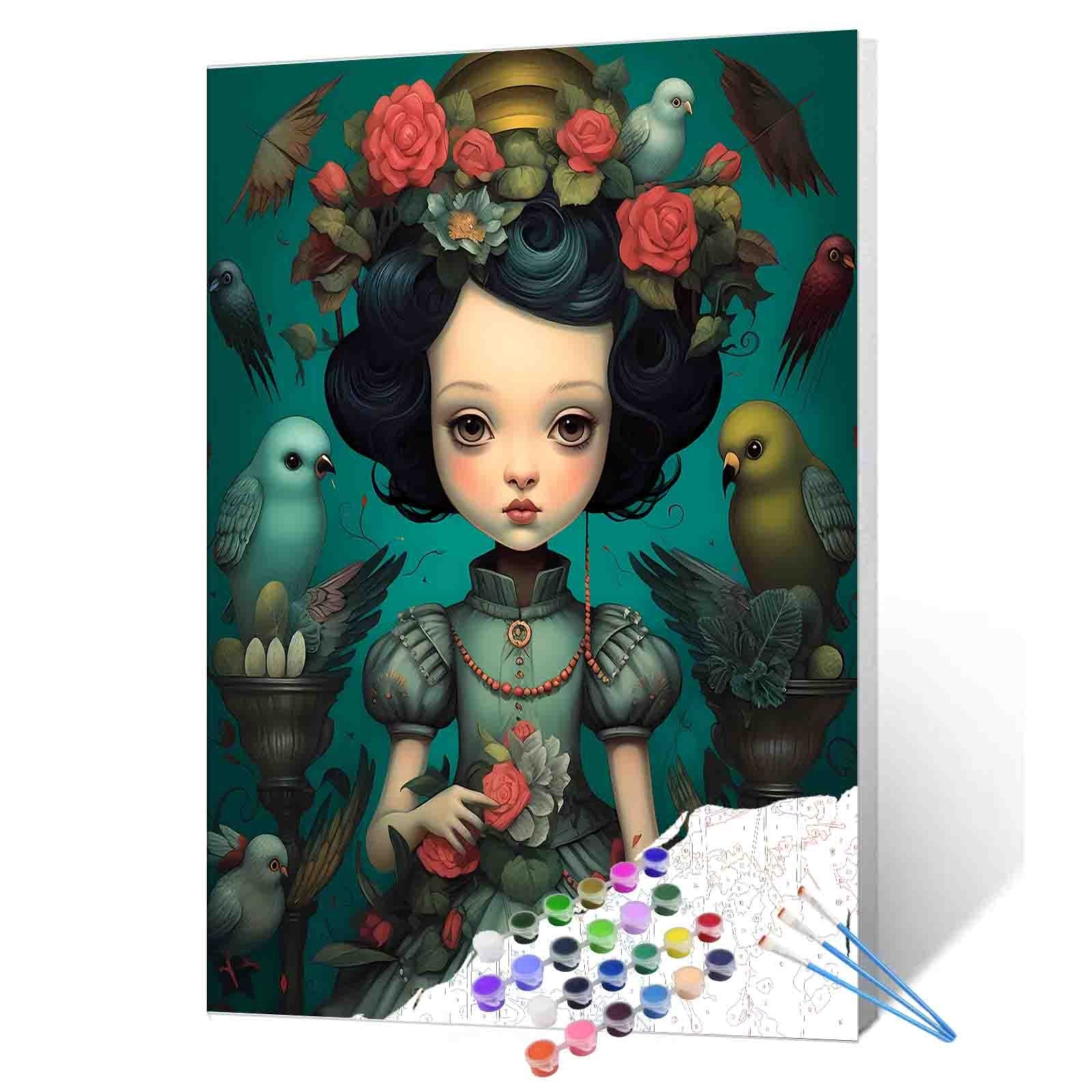 tucocoo-paint-by-numbers-garden-crown-girl-malset-40x50-m-dchen image 1