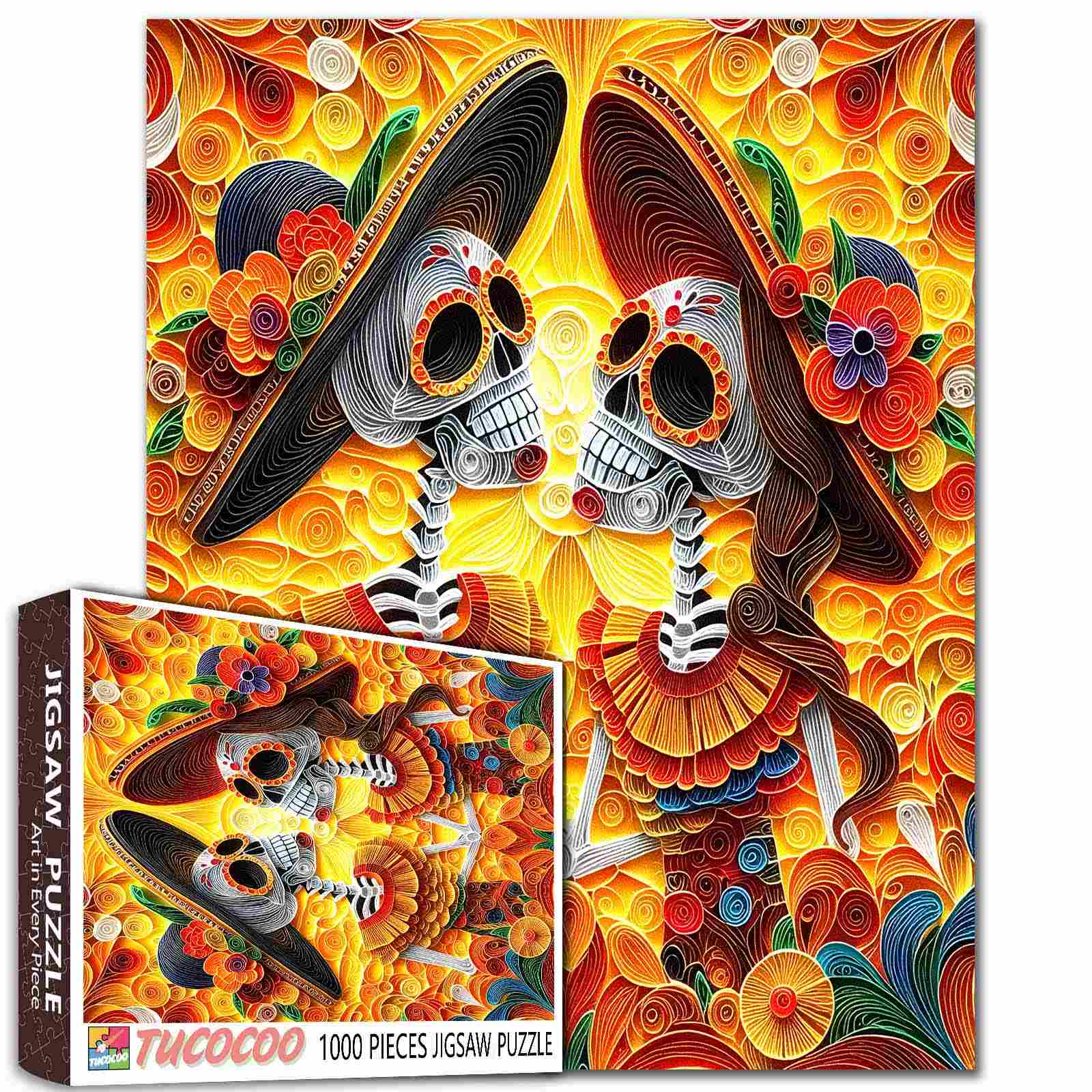 tucocoo-jigsaw-skeleton-couple-day-of-the-dead-puzzle-1000-teile image 1