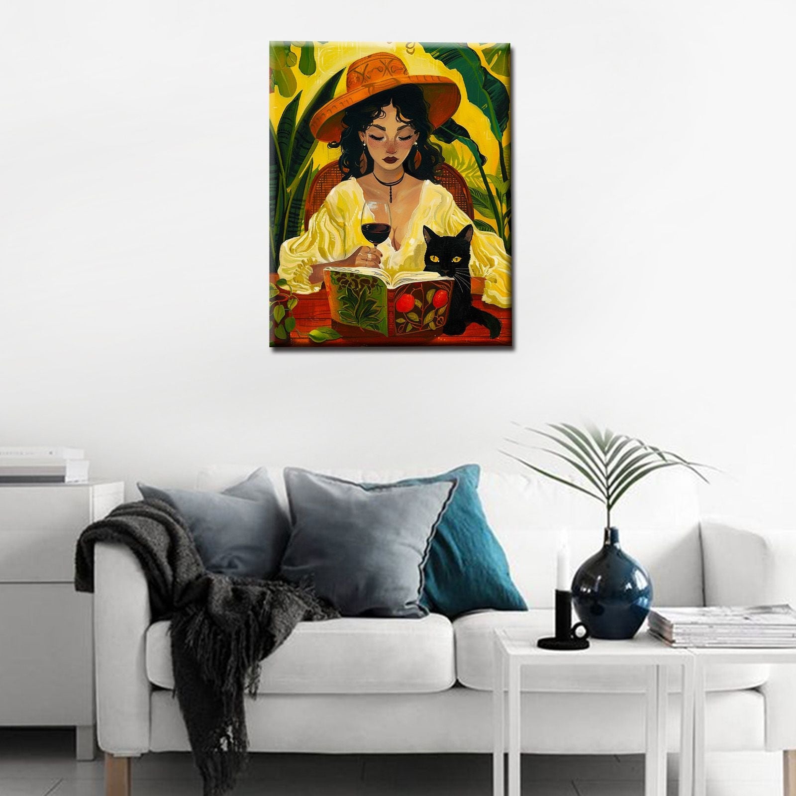tucocoo-paint-by-numbers-woman-with-wine-and-black-cat-malen-nach-zahlen image 3