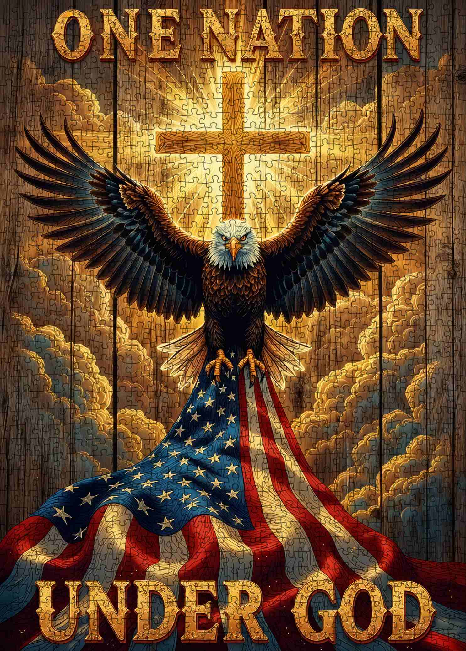 tucocoo-jigsaw-puzzles-one-nation-under-god-eagle-puzzle-1000-teile image 2