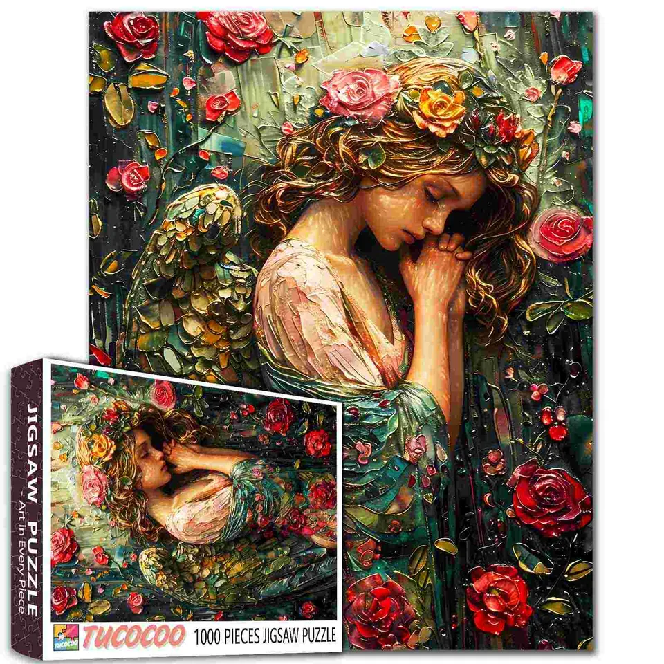 tucocoo-jigsaw-puzzles-rose-angel-in-prayer-puzzle-1000-teile image 1