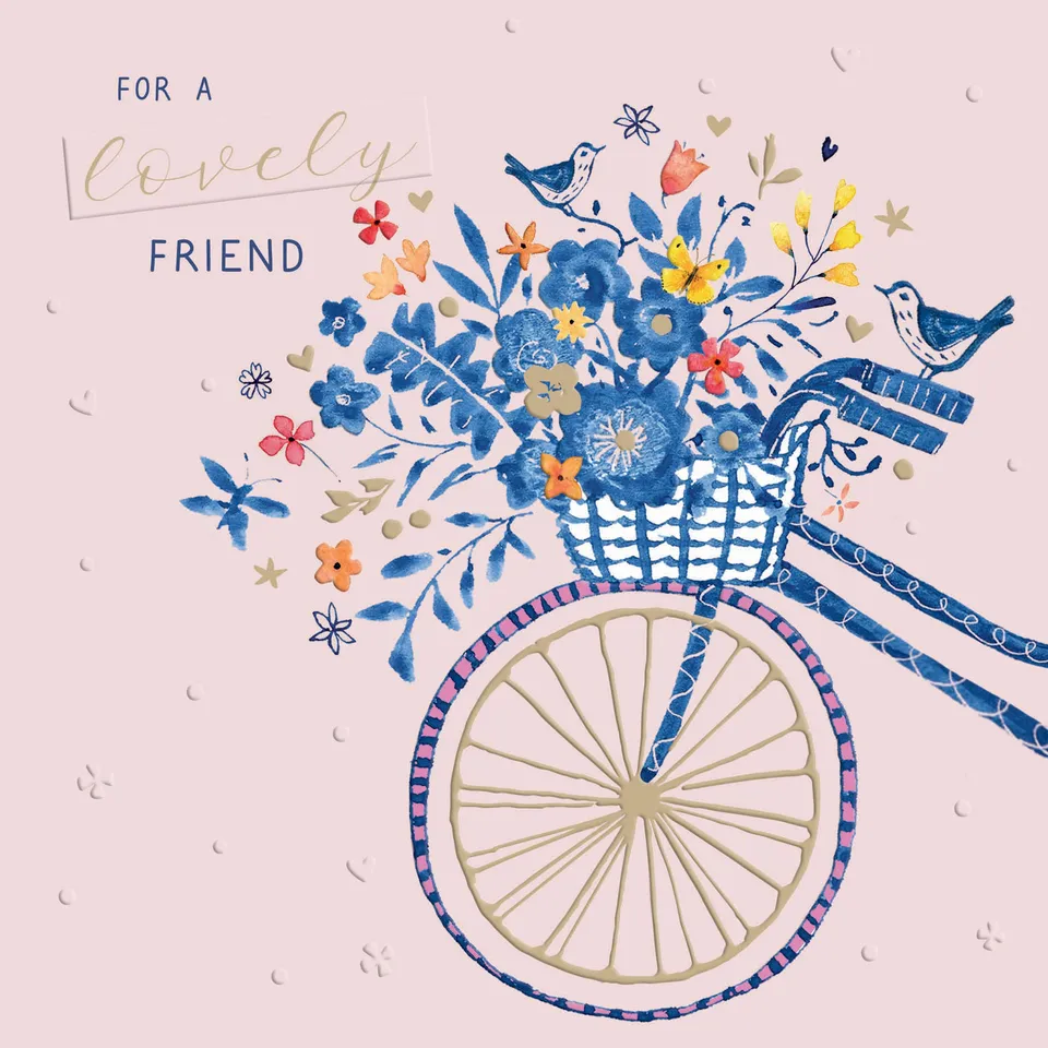 otter-house-blue-willow-pretty-bicycle-geburtstagskarte-blumen image 1
