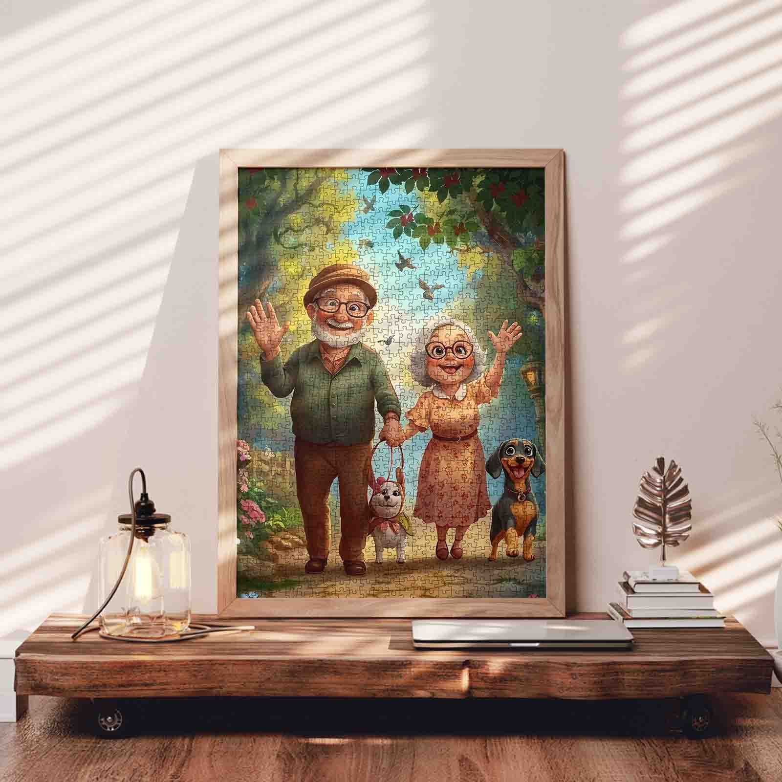 tucocoo-elderly-couple-walking-dogs-puzzle-1000-teile-paar image 3