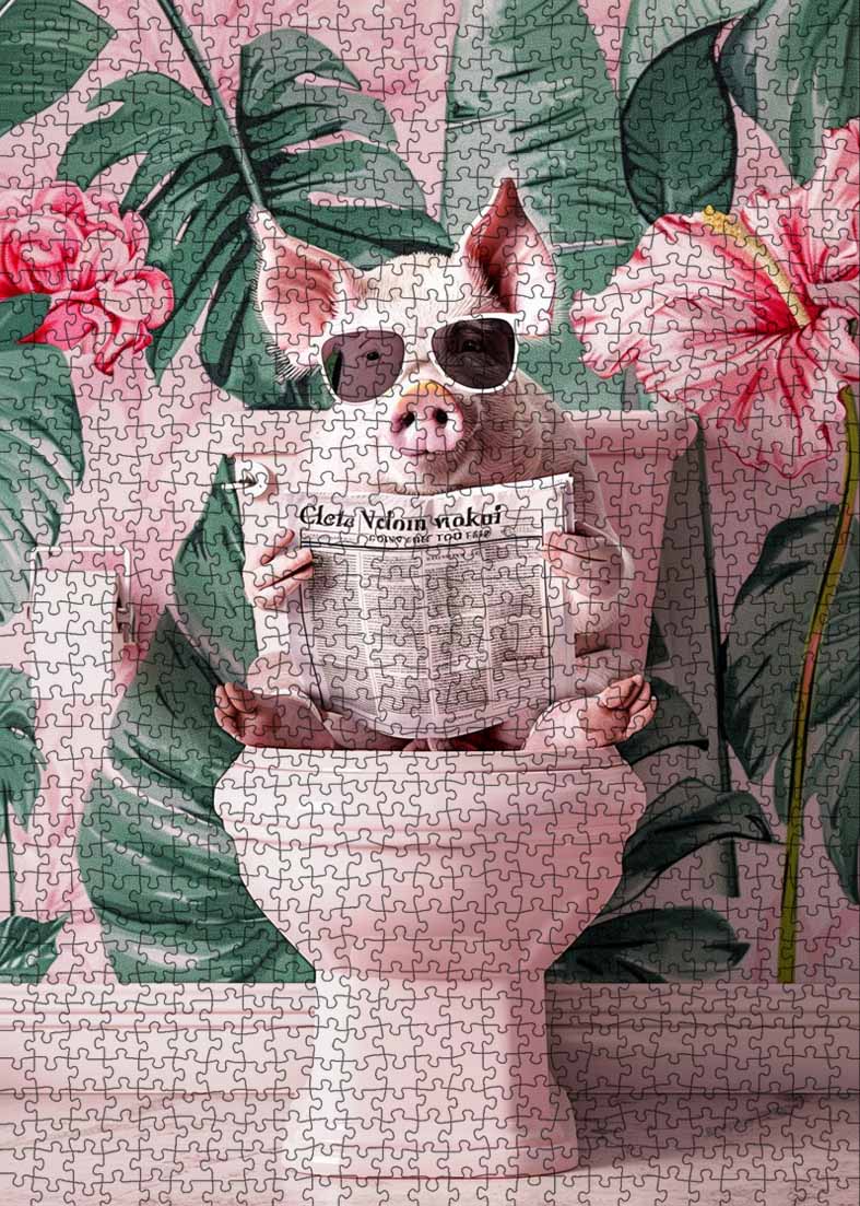 tucocoo-pig-enjoying-toilet-time-puzzle-1000-teile-schwein image 2