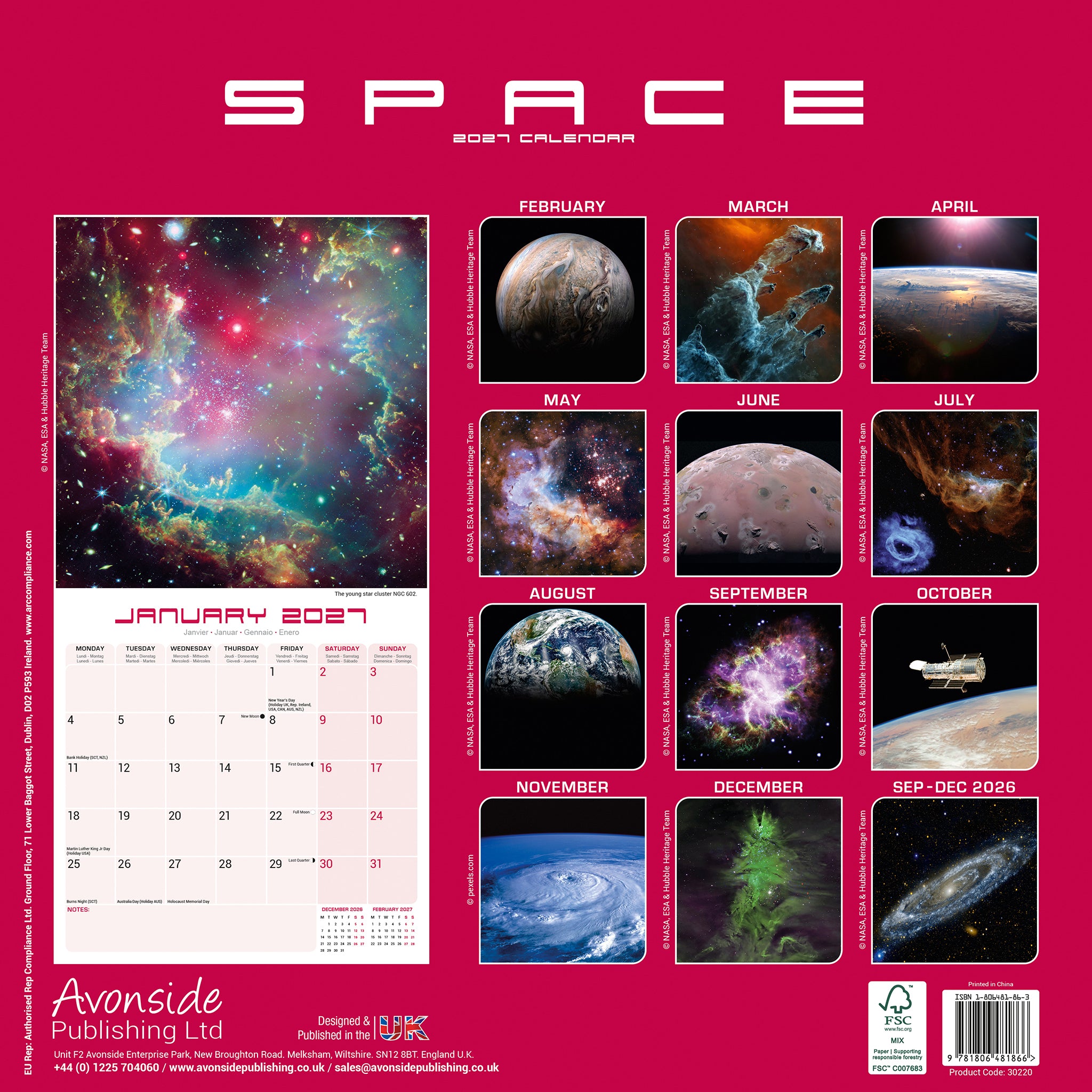 otter-house-space-wandkalender-2027-mit-weltraum-motiv image 2