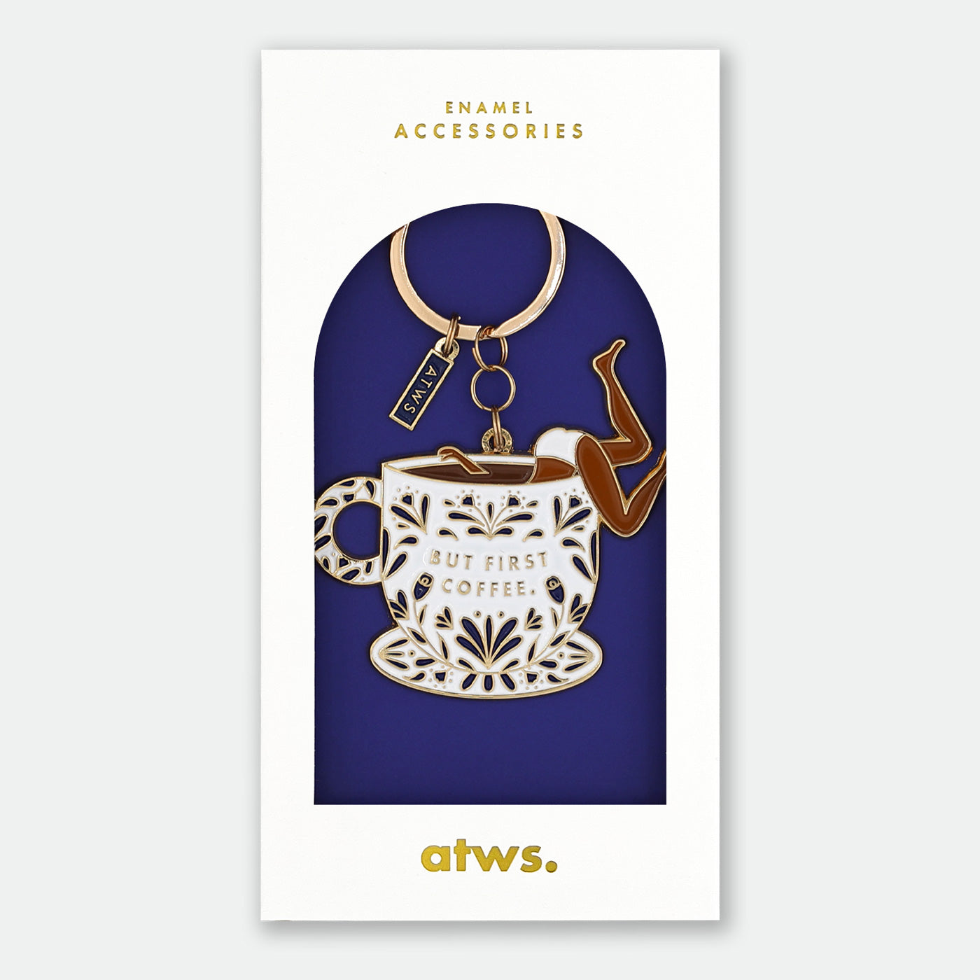 all-the-ways-to-say-but-first-coffee-keychain-kaffee-emaille image 1
