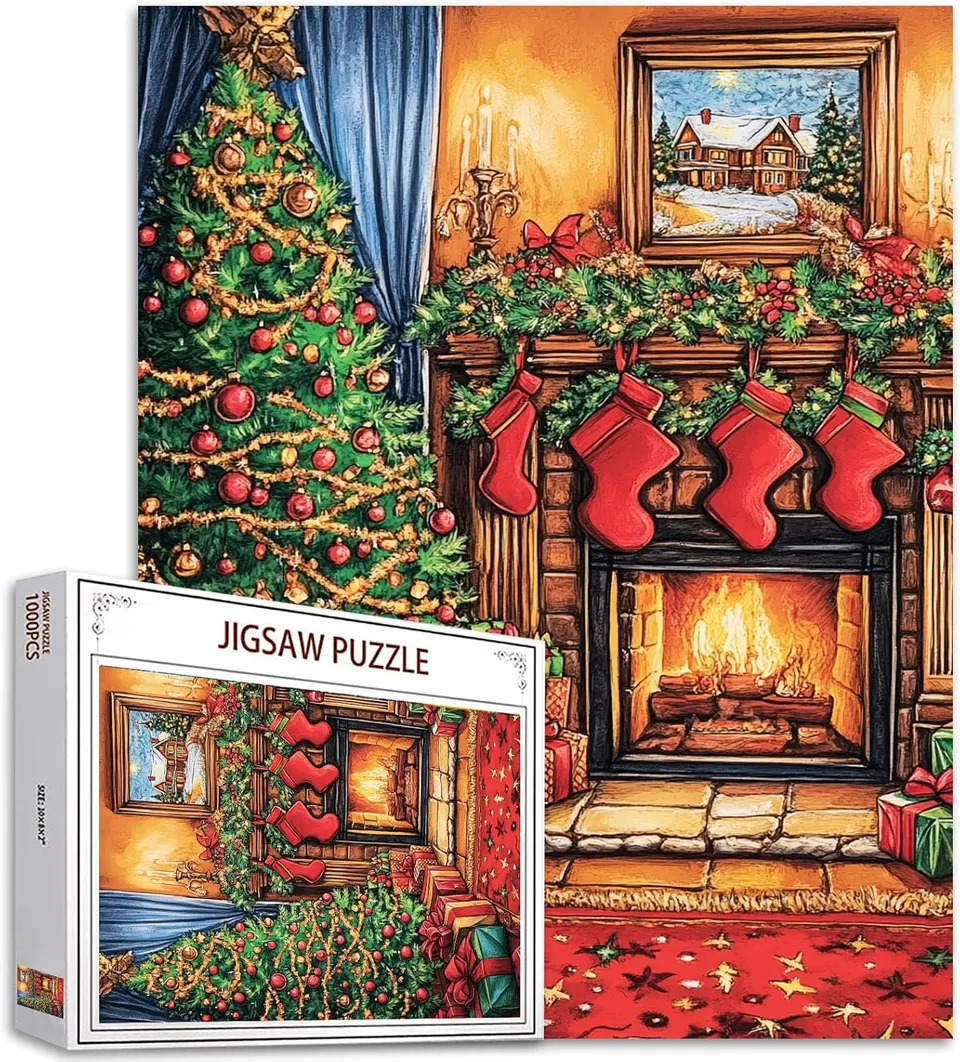 tucocoo-christmas-stockings-fireplace-puzzle-1000-teile-kamin image 1