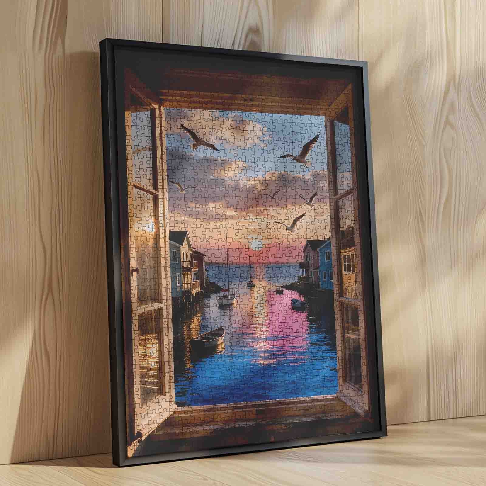 tucocoo-jigsaw-seaside-sunset-window-view-puzzle-1000-teile-meer image 4