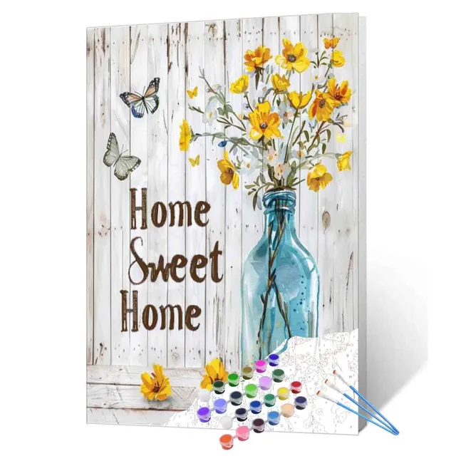 tucocoo-paint-by-numbers-home-sweet-home-malen-nach-zahlen-40x50-blumen image 1