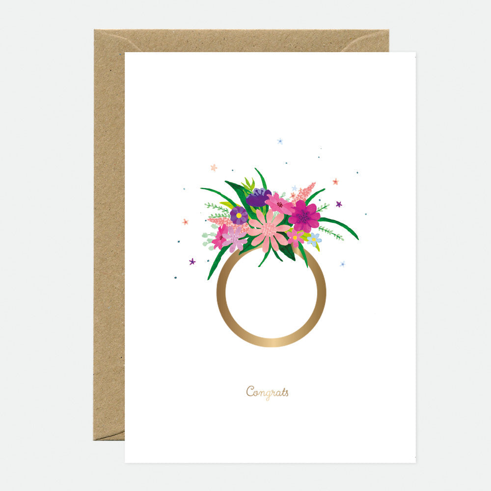 all-the-ways-to-say-flower-ring-hochzeitskarte-a6-goldfolie image 1