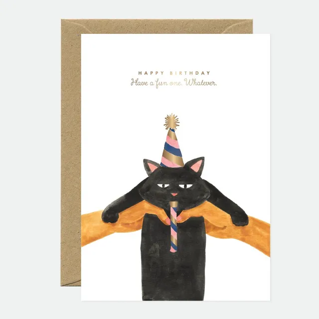 all-the-ways-to-say-whatever-cat-geburtstagskarte-a6-goldfolie image 1