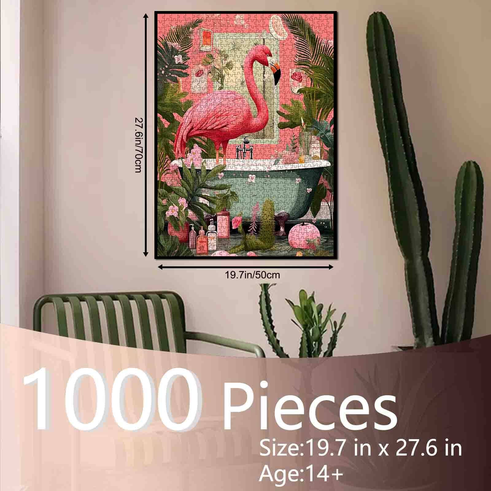 tucocoo-jigsaw-puzzles-flamingo-in-tropical-bathroom-puzzle-1000-teile image 5