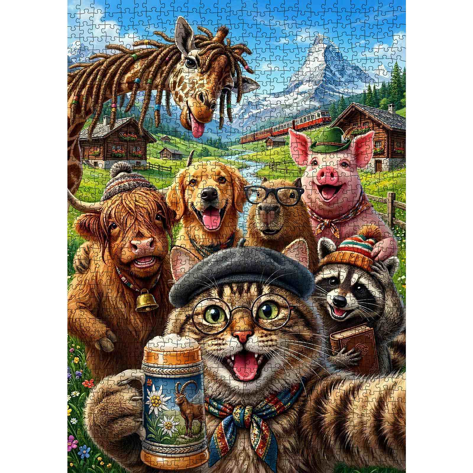 tucocoo-jigsaw-funny-alpine-animal-selfie-puzzle-1000-teile-tiere image 2