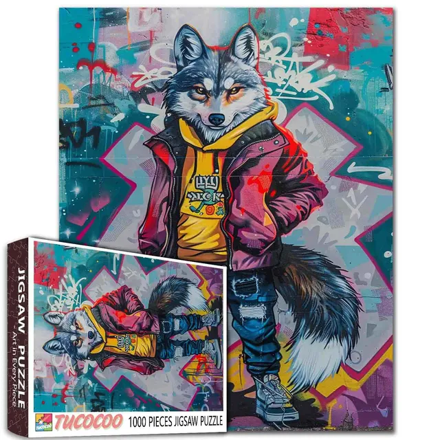 tucocoo-jigsaw-puzzles-graffiti-wolf-puzzle-1000-teile image 1