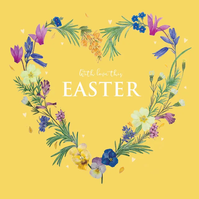 otter-house-greetings-cards-easter-floral-heart-osterkarten-5er-pack image 1
