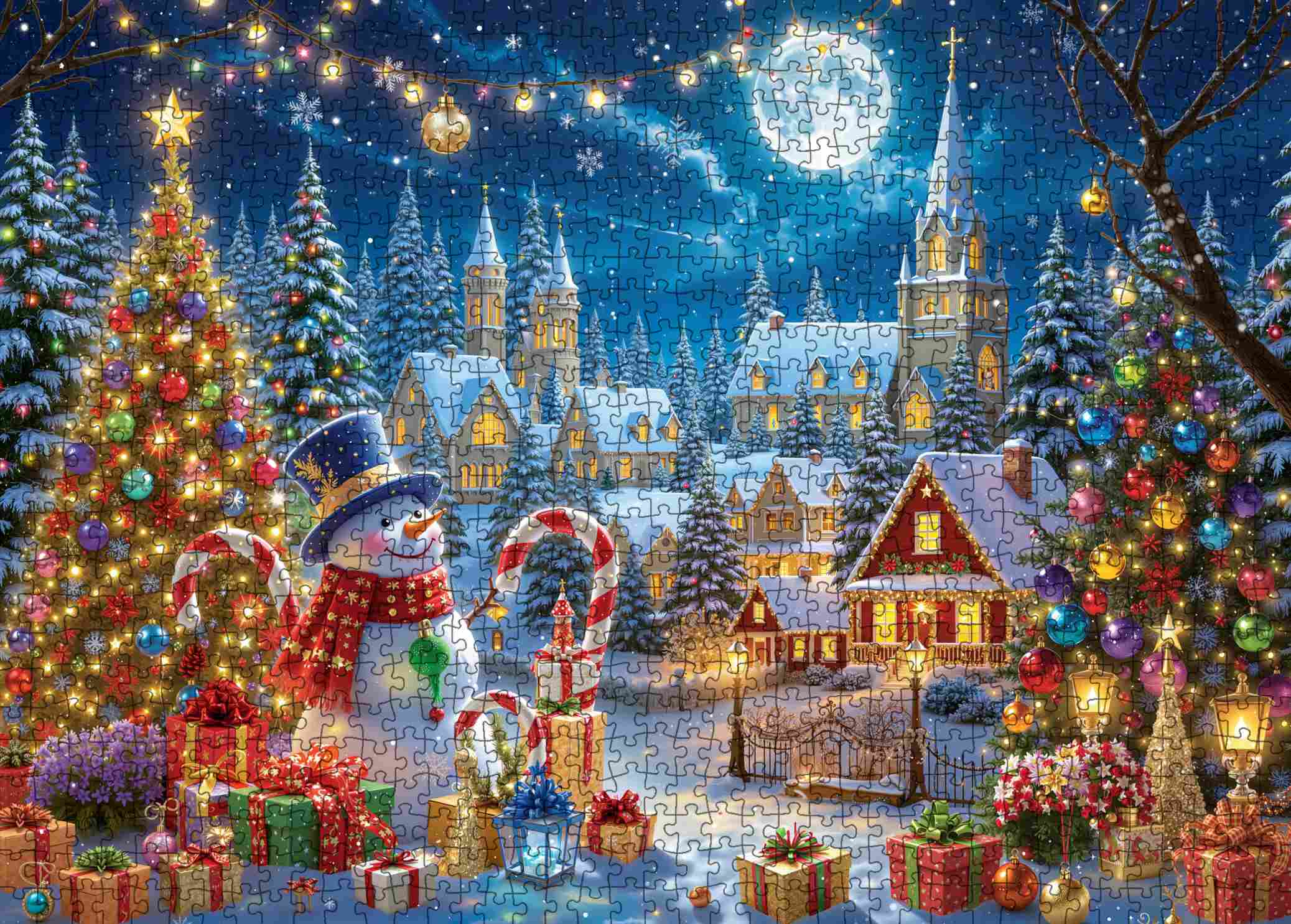 tucocoo-christmas-village-moonlight-puzzle-1000-teile-dorf image 2