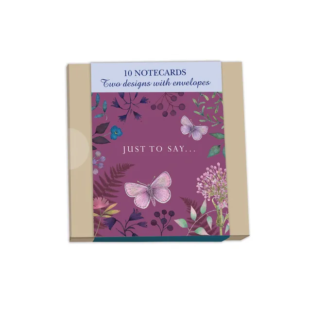 otter-house-vintage-garden-briefkarten-schmetterlinge-lila-10er-set image 1