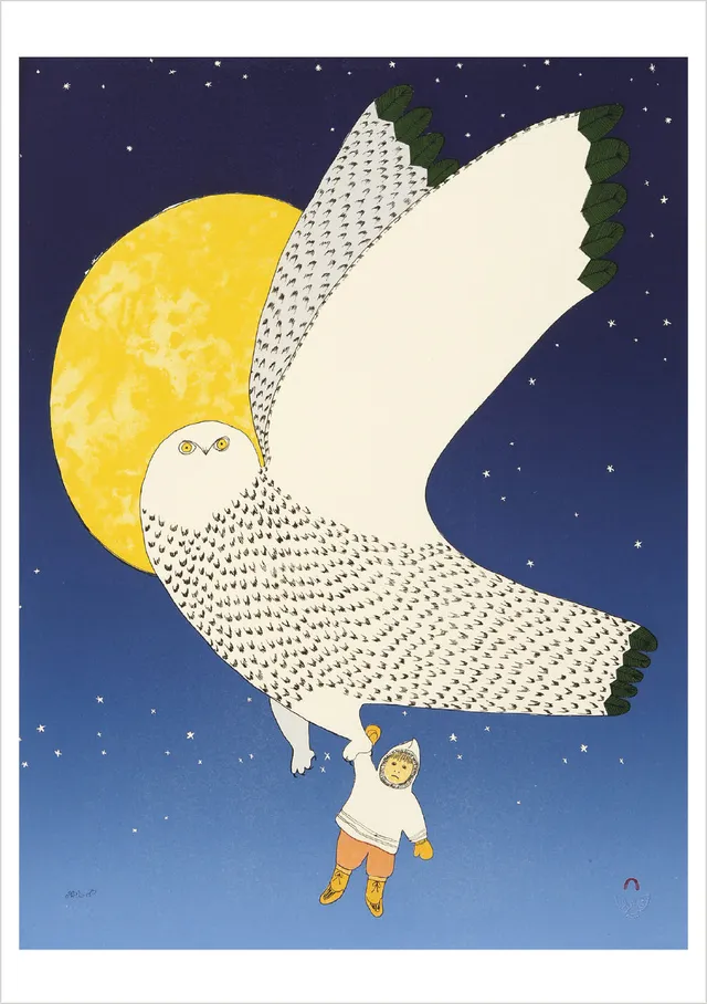 pomegranate-ningiukulu-teevee-owl-boy-klappkarte-blanko image 1