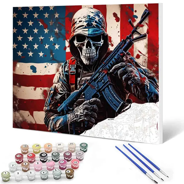 tucocoo-soldier-skull-warrior-malen-nach-zahlen-ohne-rahmen image 1