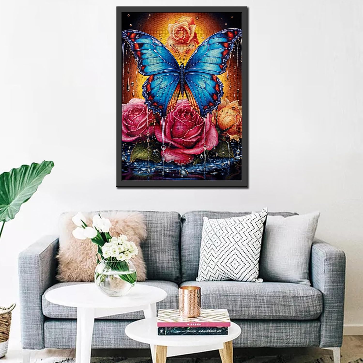 tucocoo-bule-butterfly-colorful-rose-puzzle-1000-teile image 3