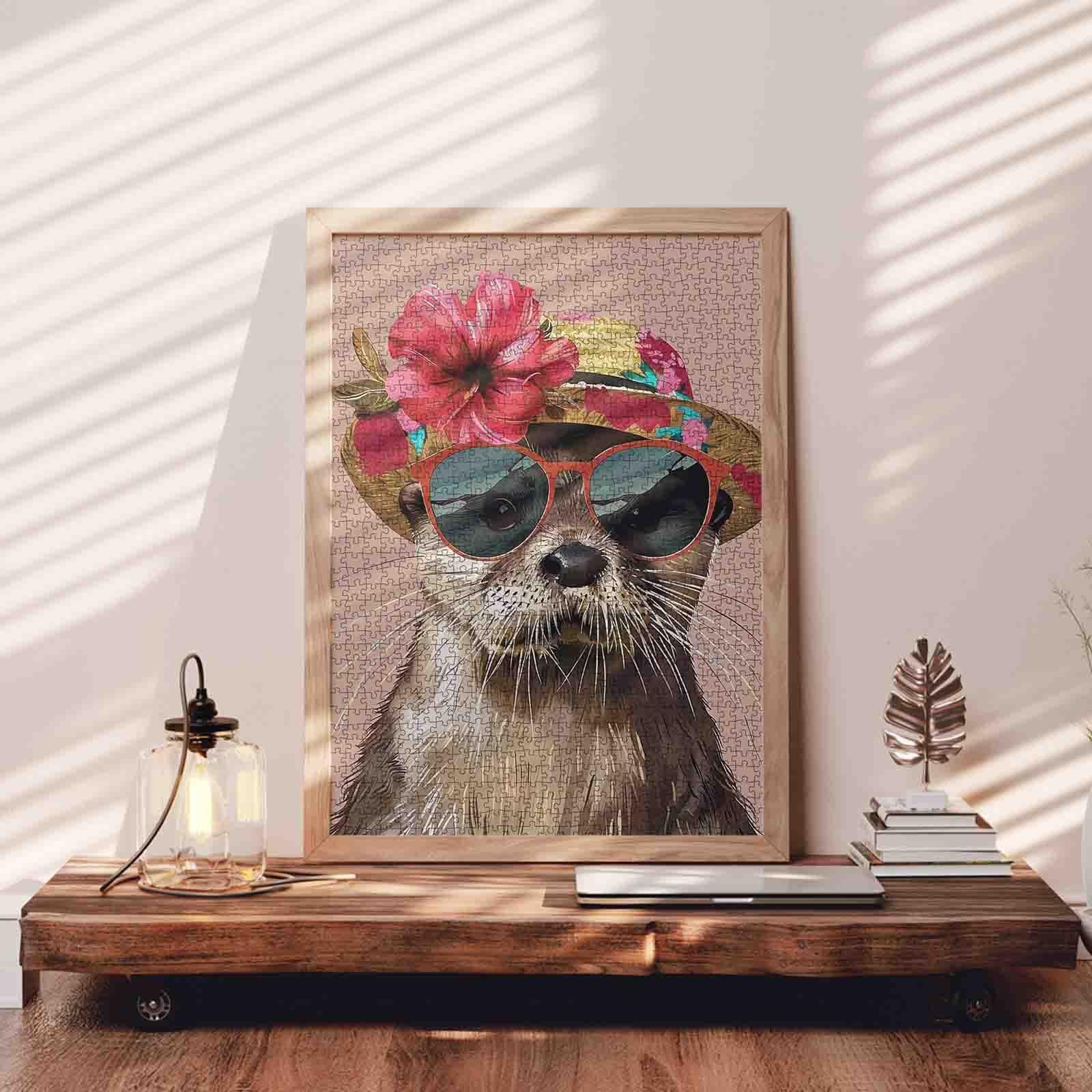 tucocoo-otter-floral-hat-puzzle-1000-teile-tiere image 3