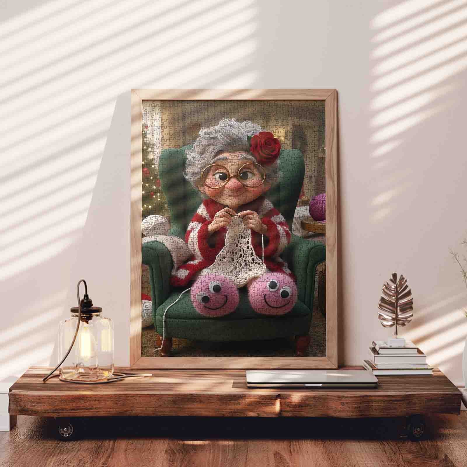 tucocoo-cozy-grandma-knitting-puzzle-1000-teile-weihnachten image 3