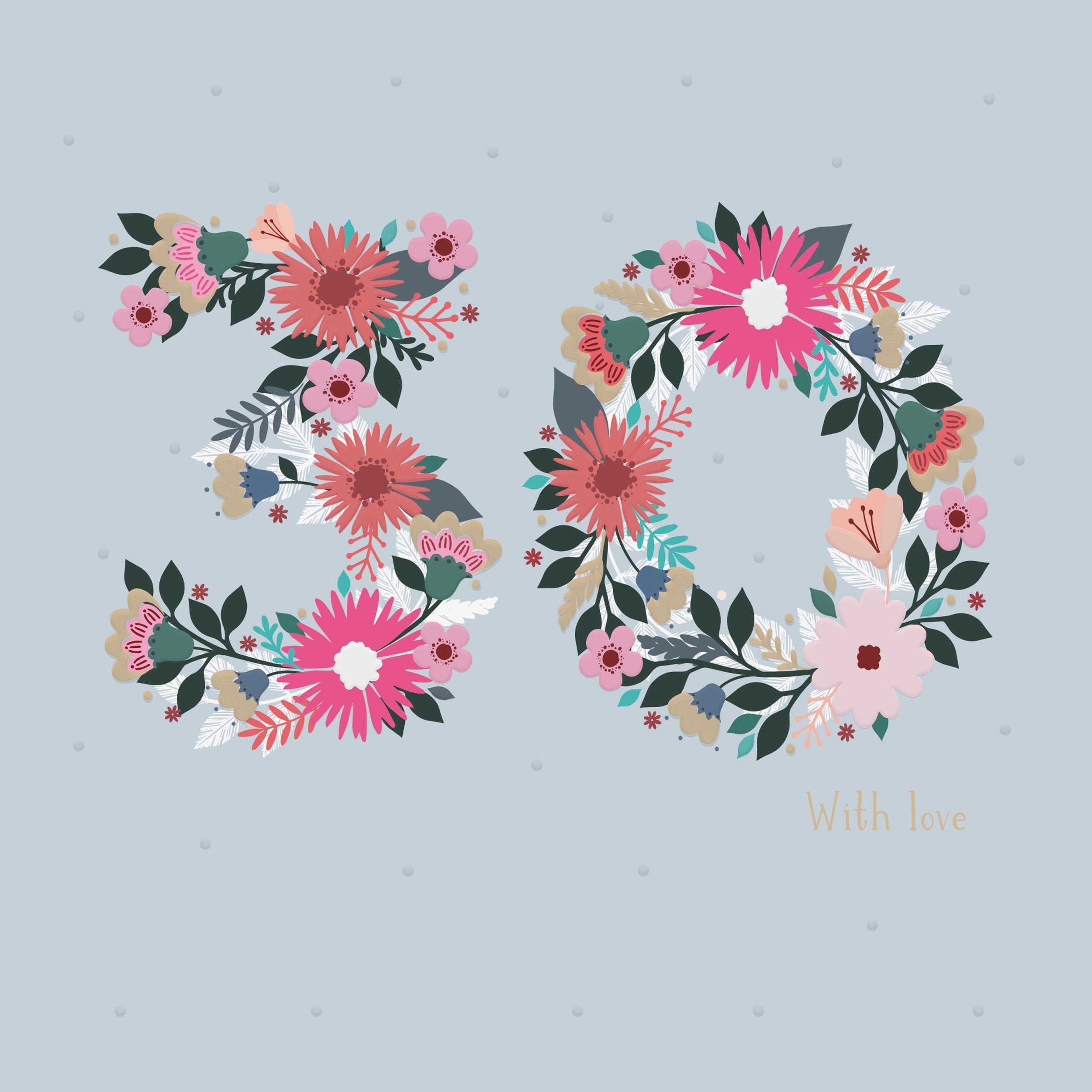 otter-house-age-to-celebrate-30-geburtstagskarte-floral image 1