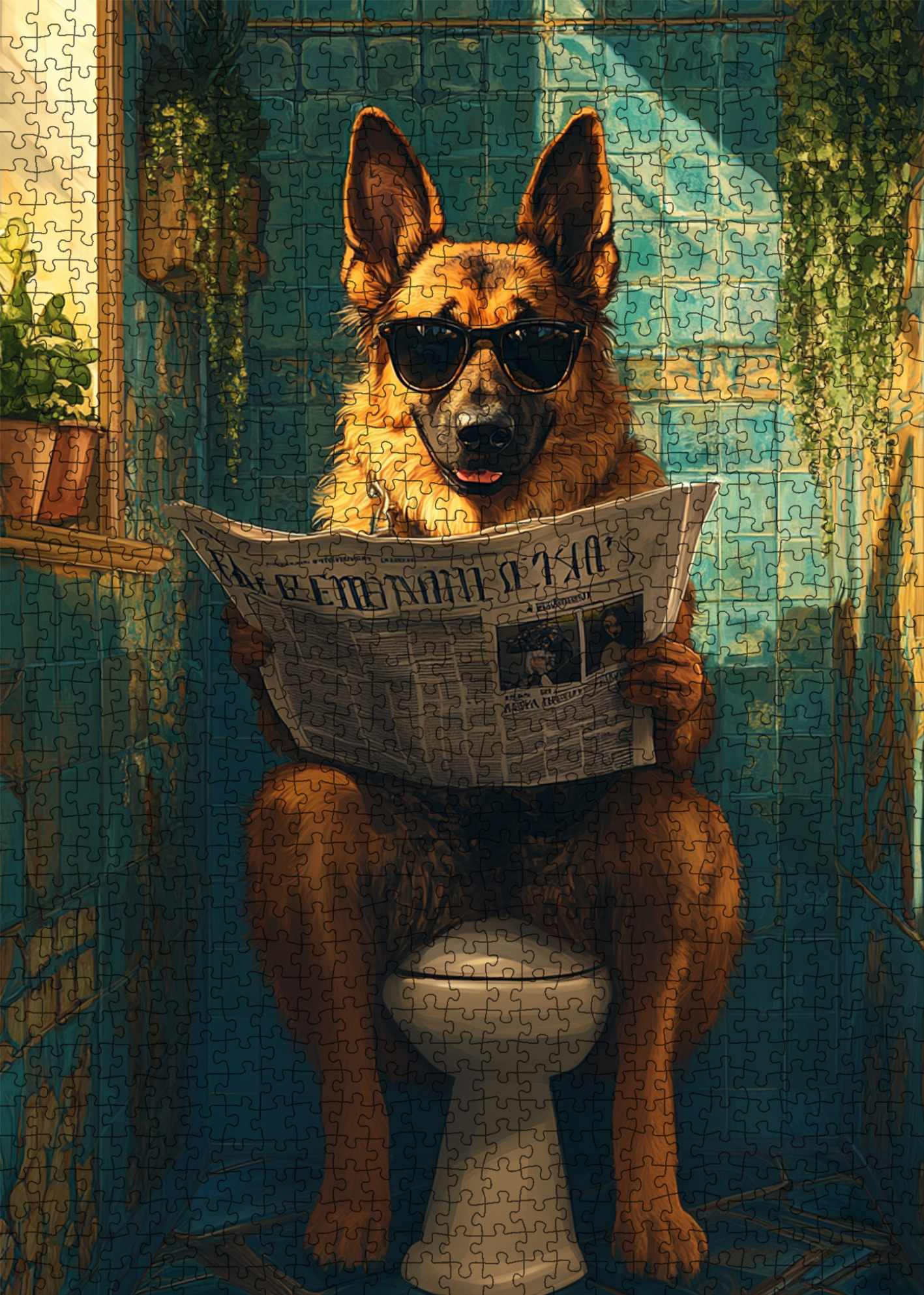 tucocoo-cool-dog-reading-newspaper-puzzle-1000-teile-hund image 2
